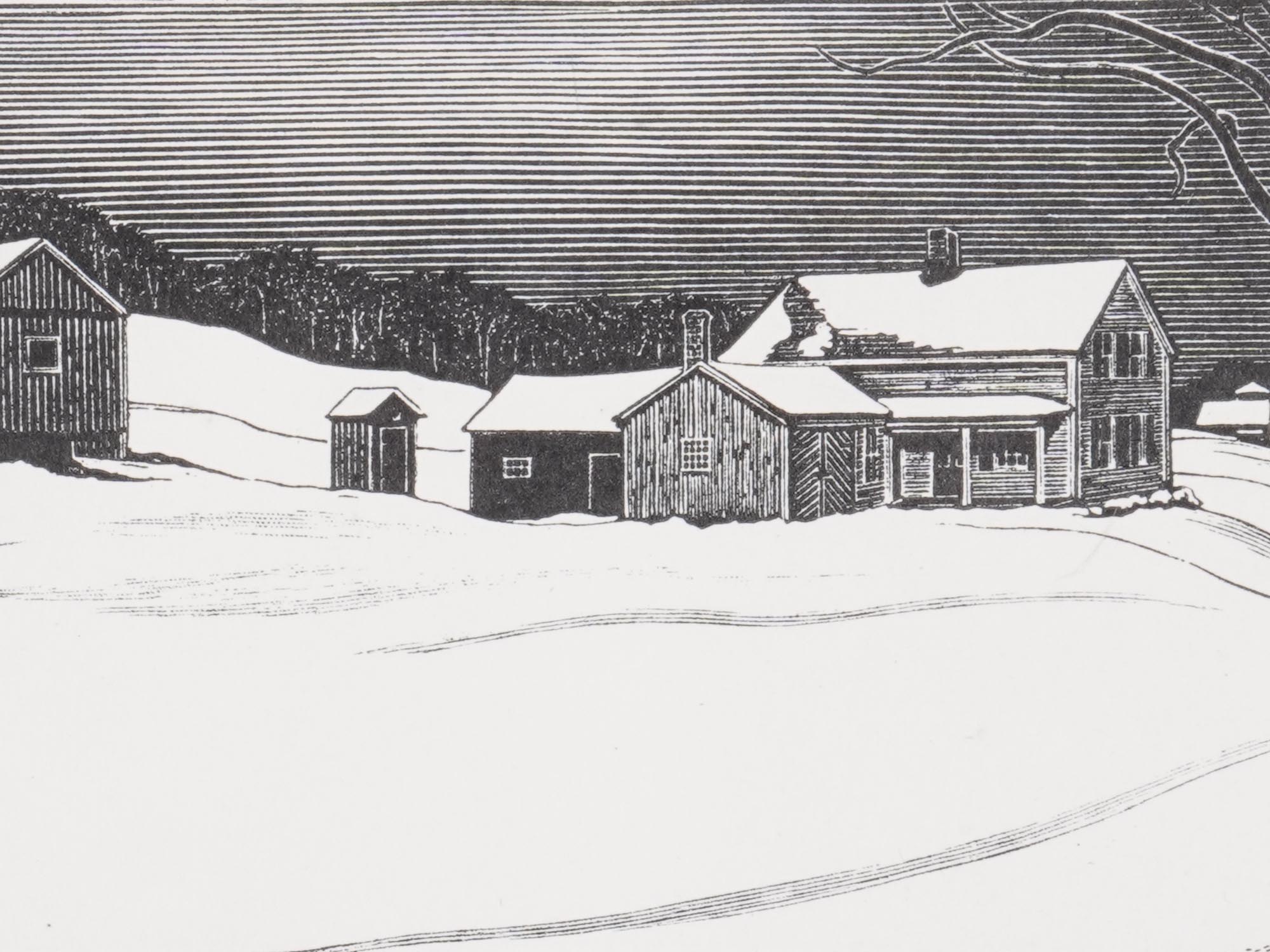 TWO WINTER LANDSCAPE ENGRAVINGS BY ASA CHEFFETZ PIC-4